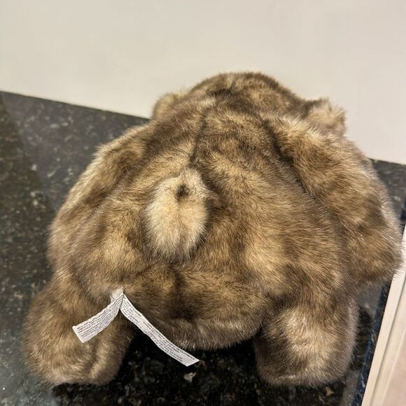 Bombay Russ Brown Fur Teddy Bear 14” Plush Danny Maroon Ribbon. NWT - Picture 6 of 8